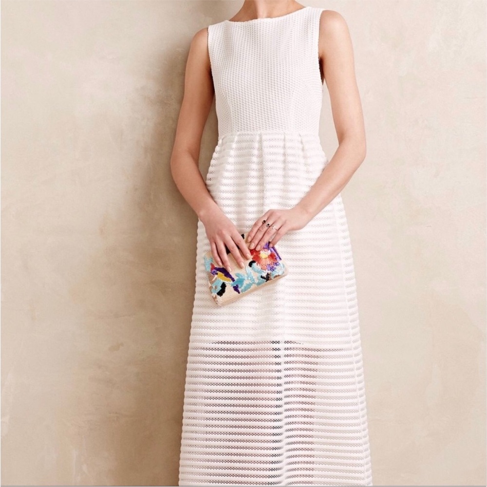 Leifsdottir Anthropology Long White Dress Women’s Size 6